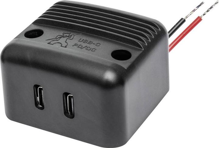 Actual product image ProCar Aufbau-Power USB-C Doppelsteckdose PD/QC max 2x 30 W 12 V, 24 V