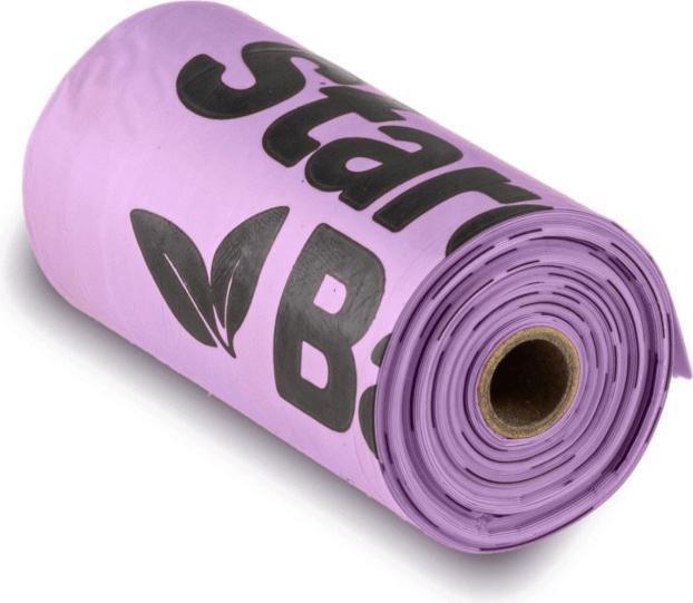 Actual product image Starch Bag STARCHBAG BIO compostable poo bags purple - 8x15 pieces (Cat, Dog)