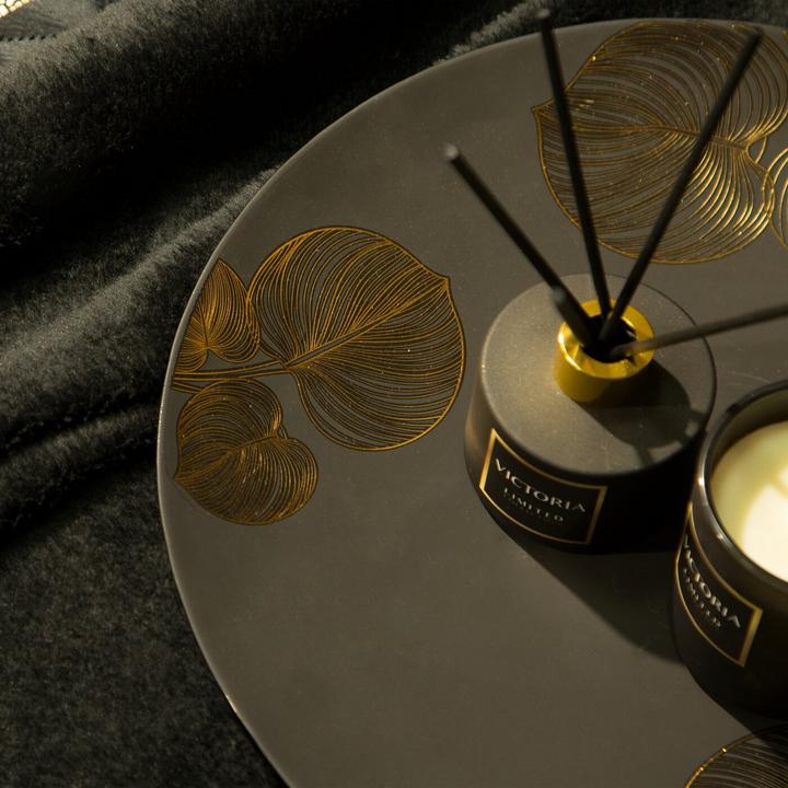 Actual product image Eurofirany LIMITED COLLECTION VICTORIA5 Decorative plate ∅ 37 x 4 cm, colour: Black, Gold (1 x, 37 cm)