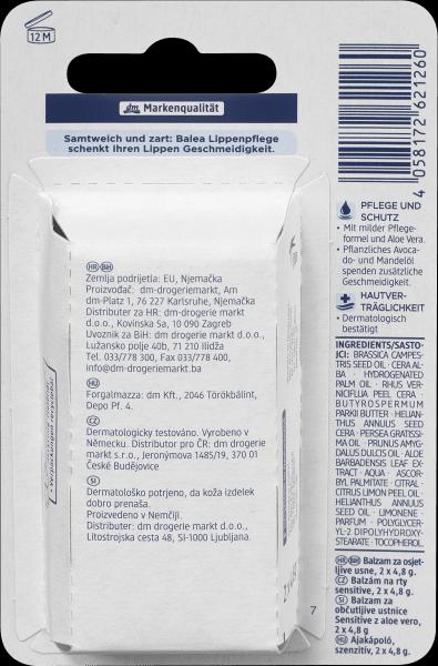 Image du produit dm Balea Soin des lèvres Sensitive Duopack