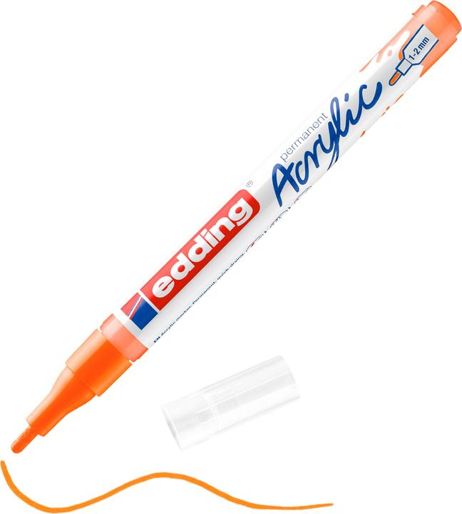 Immagine prodotto Edding Marcatore acrilico 5300 Fine, arancio neon (Arancione neon, 2 mm, 1 x)