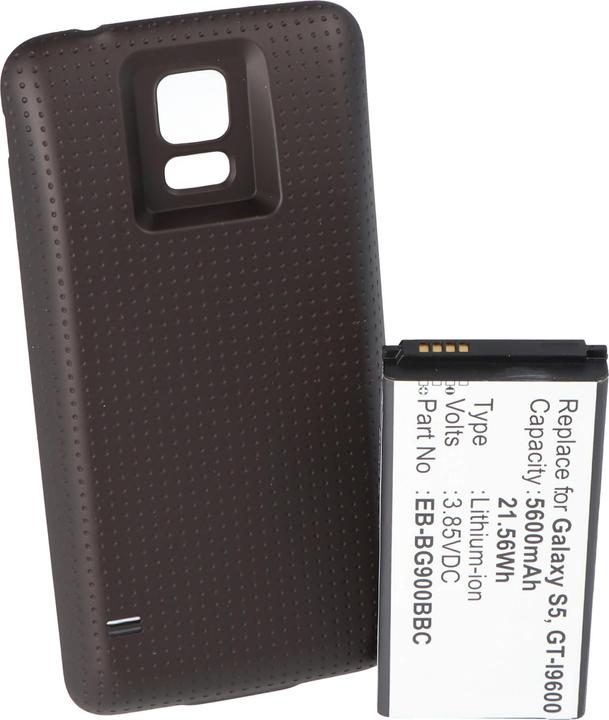 Actual product image AccuCell Akku für Samsung Galaxy S5 mit Zusatzdeckel schwarz
