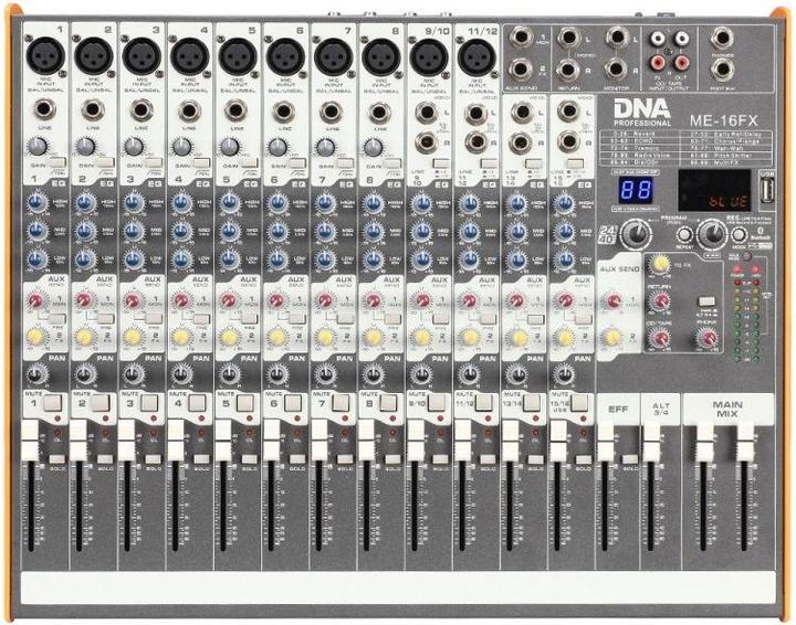 No Name DNA ME-16FX Audiomixer mit 16 Kanälen USB Bluetooth