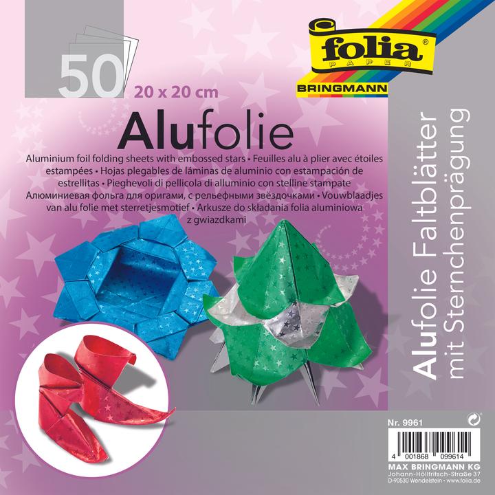 Produktbild Folia Faltblätter Alufolie Sternchen quadr. (1 x)