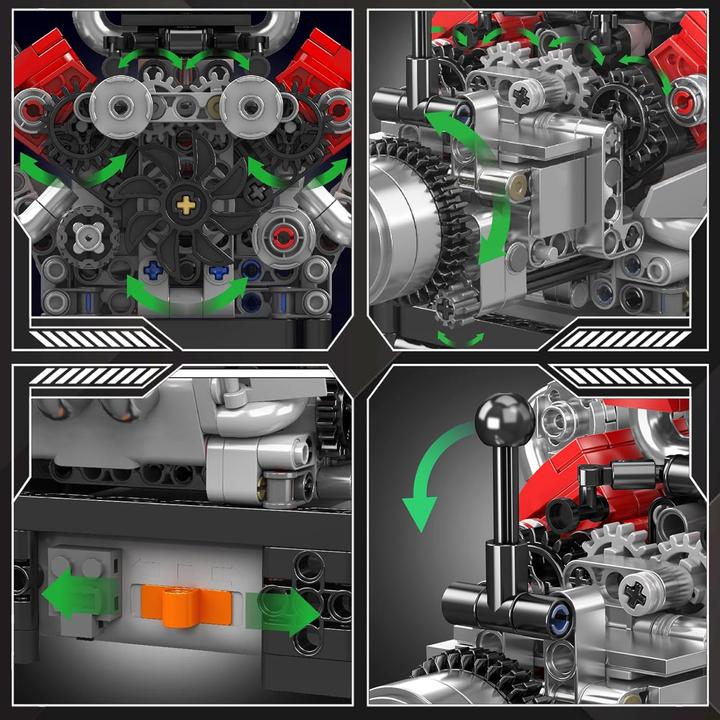 Produktbild Mould King FE Sports Car V8-Zylinder Motor