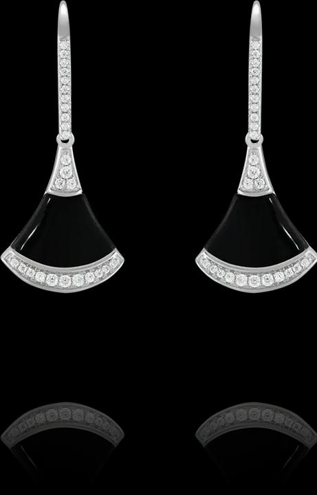 Charles Garnier Ohrringe aus Silber, schwarzem Achat, Zirkonoxid (Achat, Silber und Zirkoniumoxiden)
