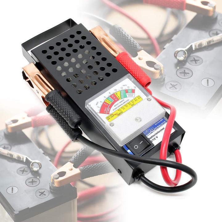 Produktbild Wiltec Batterietester 6/12V Batterieprüfer Batterie Akku Auto KFZ PKW Ladeprüfer