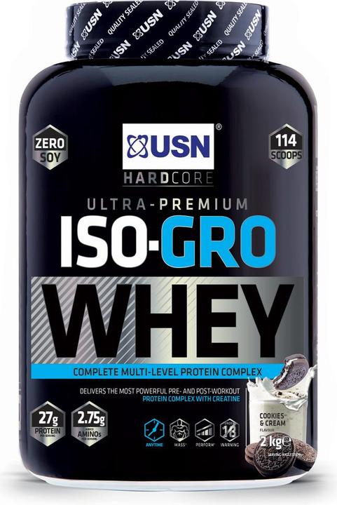 Produktbild USN ISO-GRO Whey (Cookies &amp, Cream, 1 Stk., 2000 g)
