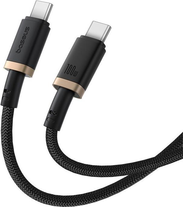 Actual product image Baseus Dura Type C to Type C 100 W fast charging cable 1 m Black Gold (1 m)