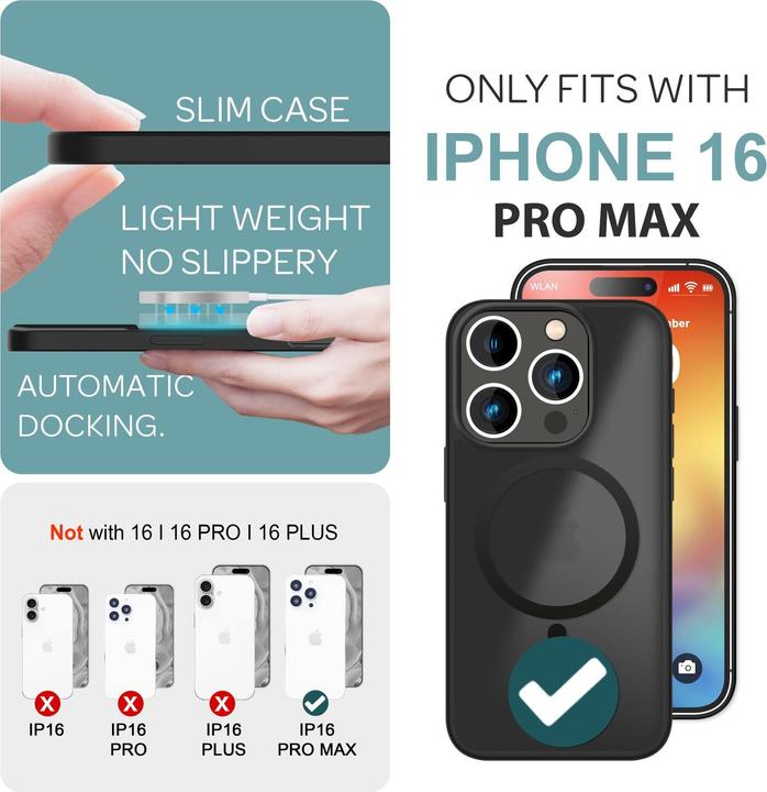 Image du produit Nalia Étui hybride mat avec fonction MagSafe (Apple iPhone 16 Pro Max)