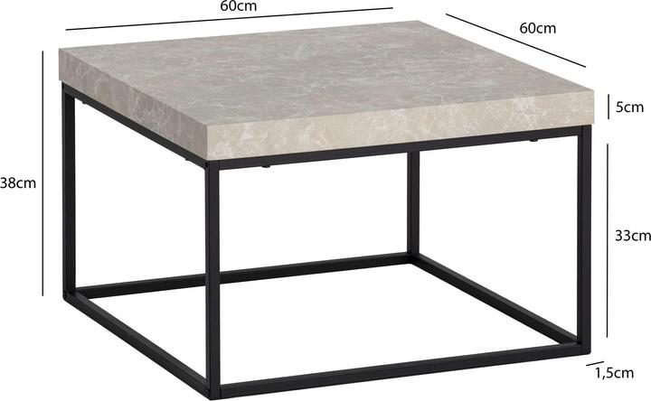 Produktbild FineBuy Couchtisch Sofatisch 60 cm Wohnzimmertisch Klein Kaffeetisch Modern (60 x 60 x 38 cm)