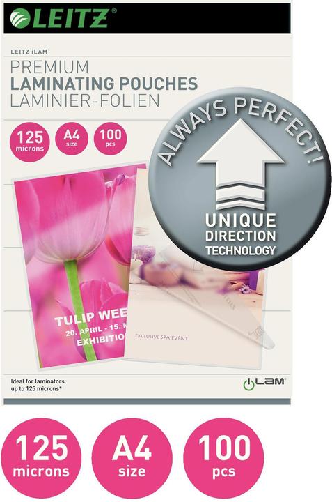 Image du produit Leitz Feuille de plastification (A4, 100 pièce(s), 125 µm)