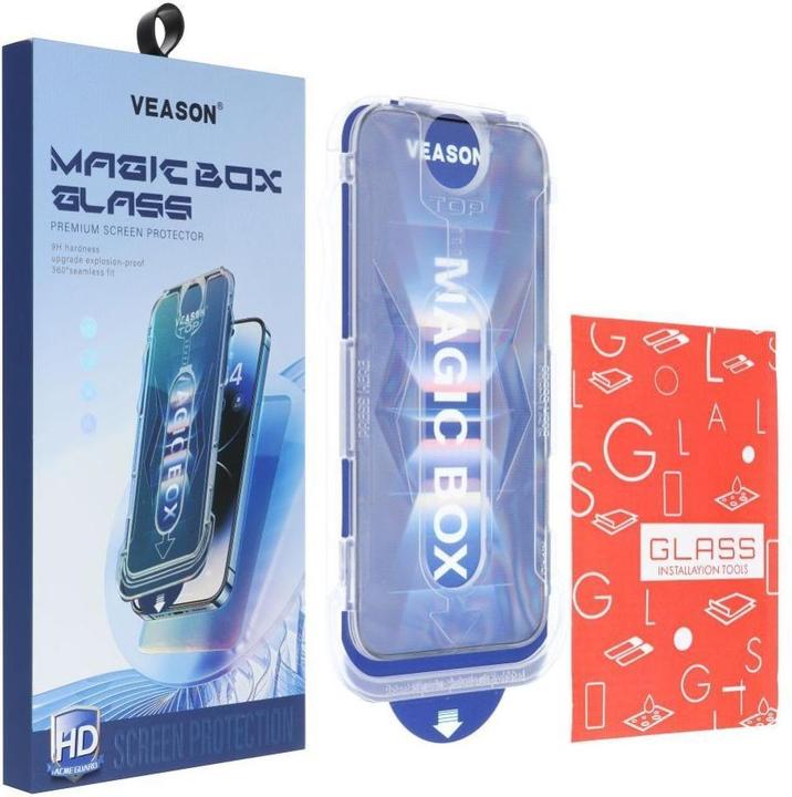 Produktbild Vmax Protective glass Veason 6D Pro Veason Easy-Install Glass + Applicator - for Iphone 13 black (1 Stück, Apple iPhone 13)