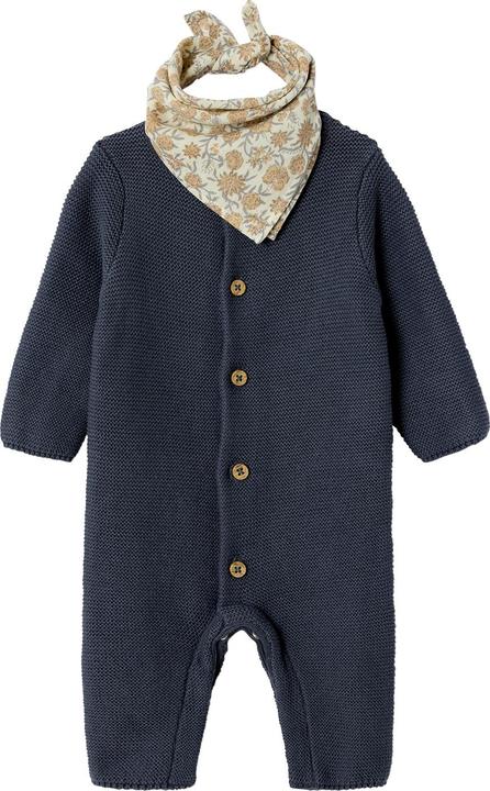 Actual product image Vertbaudet Unisex Baby Geschenk-Set: Strickoverall mit langen Ärmeln & Halstuch (80)