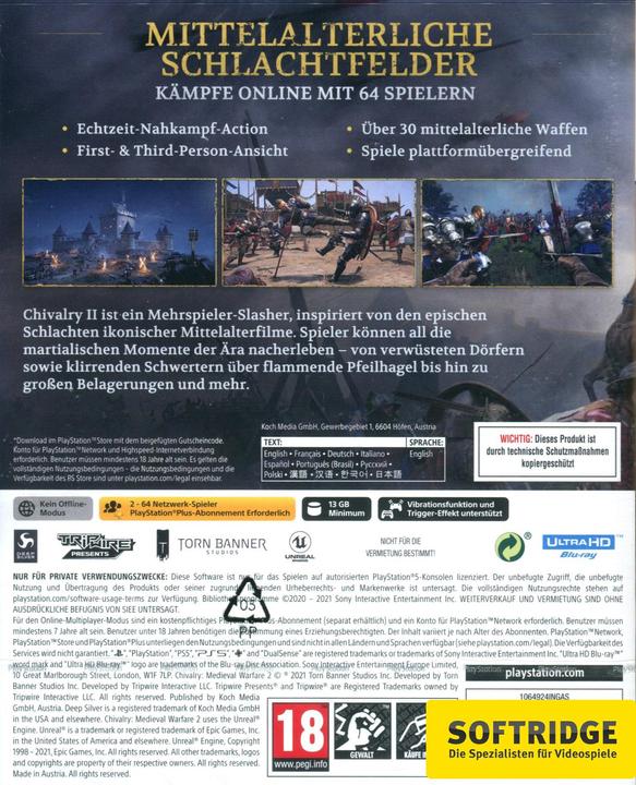 Produktbild Deep Silver Chivalry 2 Day One Edition (PS5, DE)