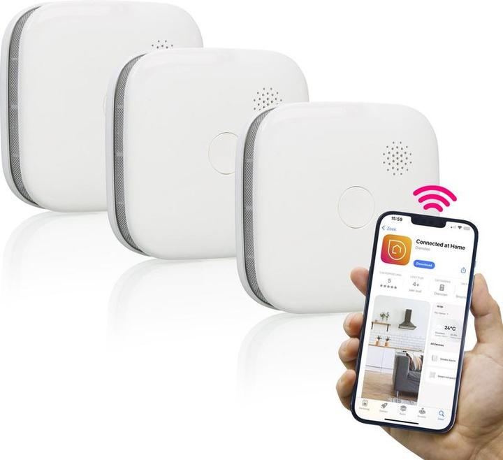 Smartwares smoke detector FSM -12603 - 3 -pack - Smart fire detector - with app - Smart (FSM -12603)