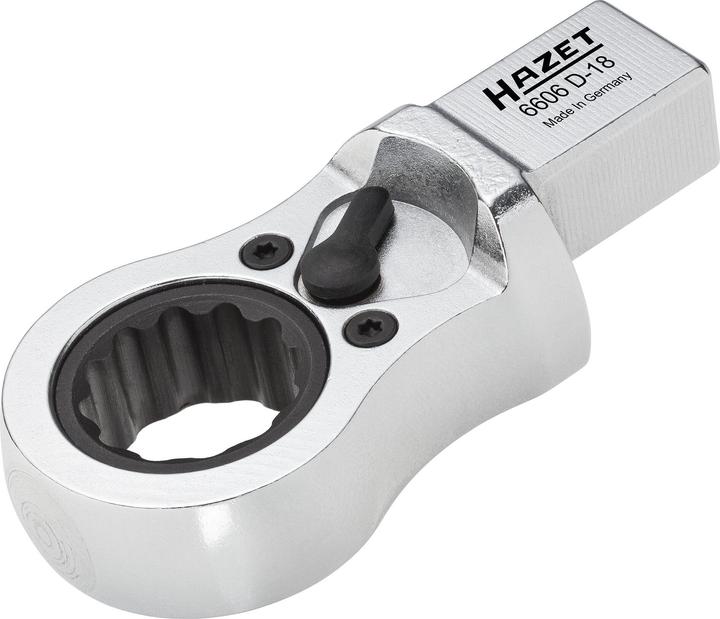 Produktbild HAZET Einsteck-Ratschen-Ringschlüssel 6606D-16 ∙ Einsteck-Vierkant 14 x 18 mm ∙ Aussen Doppel-Sechsk… (1/2", 320 Nm)