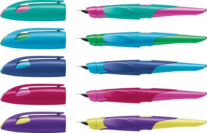Produktbild STABILO EASYbirdy ergonomischer Schulfüller für Linkshänder Standard-Feder (Grün, Blau, 1 x)
