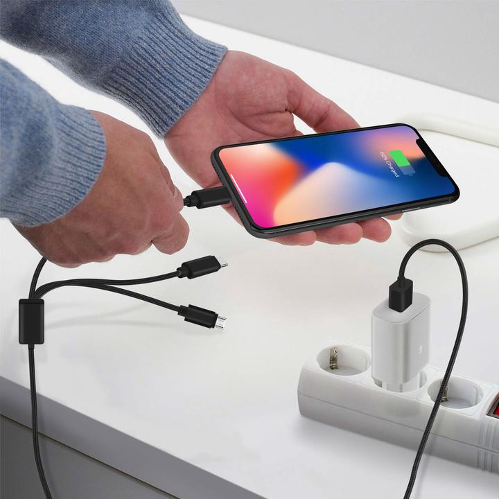 Immagine prodotto Setty USB Typ A – USB C, Lightning, Micro USB (1 m, USB 3.2 Gen 1, USB 3.2 Gen 2, USB 3.2 Gen 2x2, USB 3.1, USB 4.0)
