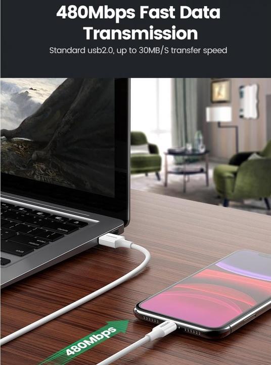 Produktbild Ugreen Lightning zu USB-A 2.0 Kabel (2 m, USB 2.0)