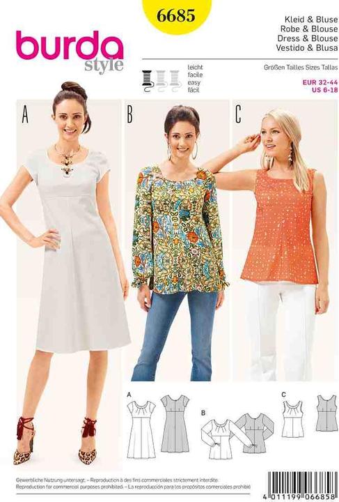 Schnittmuster Kleid Bluse