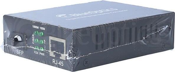 Actual product image BlueOptics Gigabit Ethernet media converter 1x SFP, 1x 10/100/1000M RJ45