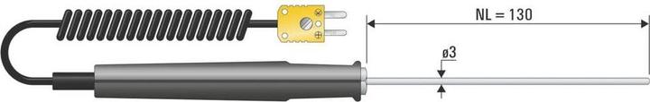 Produktbild B+B Thermo-Technik 06001002-10 Tauchfühler -50 bis +1150 °C Fühler-Typ K Kalibriert nach (Thermometer)