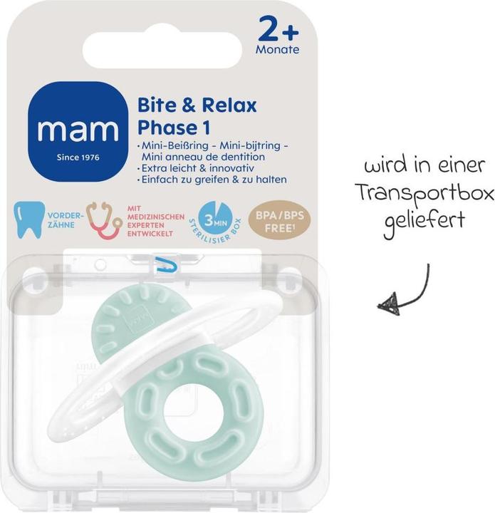 Produktbild MAM Beissringe & Zahnungshilfen Beissring Bite & Relax Phase 1 - MInt