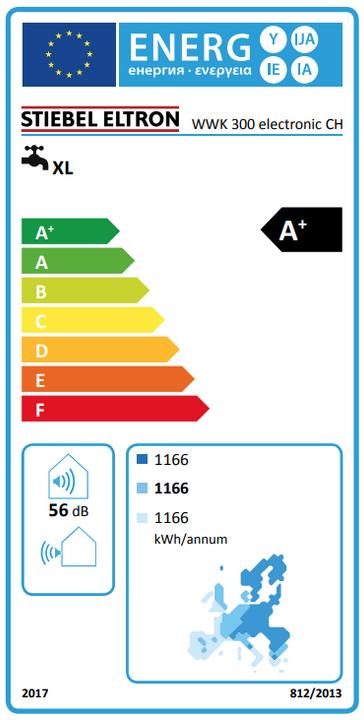 Etichetta energetica Stiebel Eltron Warmwasser-Wärmepumpe WWK 300 electronic CH