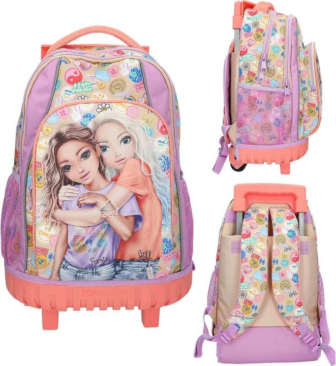 Actual product image Top Model Topmodel - TOPModel School Backpack Trolley GIRL POWER - Beige, Lilac, Coral - 34x24x50 cm (413286) (28 l)