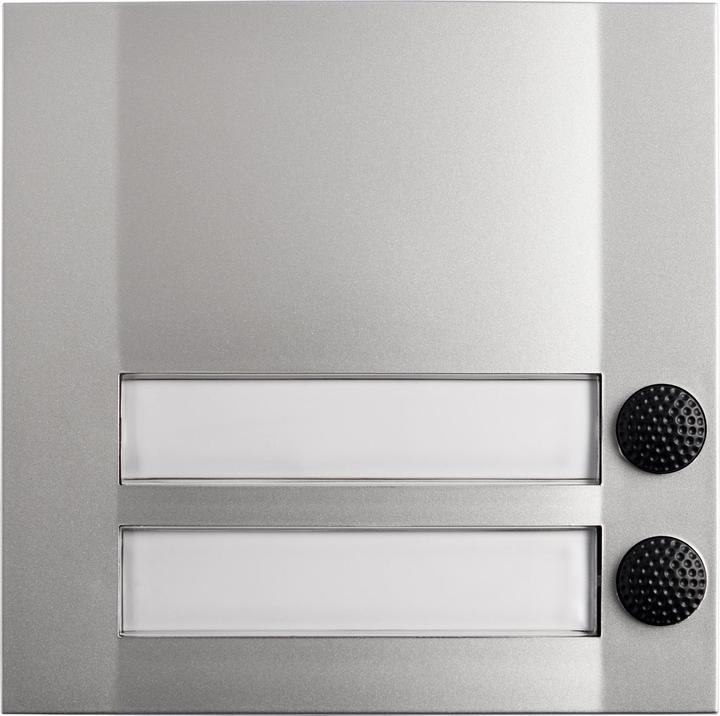 Actual product image Grothe Bell push button 2gang 90x90x18.5mm sil/sw Domolux Duo SIM