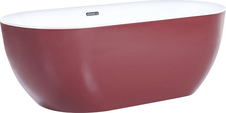 Actual product image Beliani Bathtub freestanding burgundy oval 170 x 80 cm CARRERA (240 l, 170 cm)