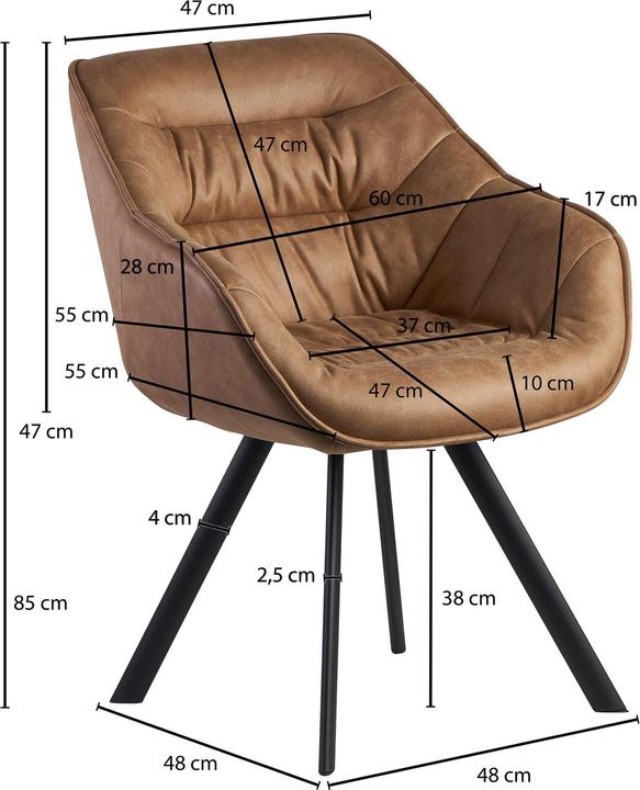 Actual product image FineBuy Chairs faux leather beige