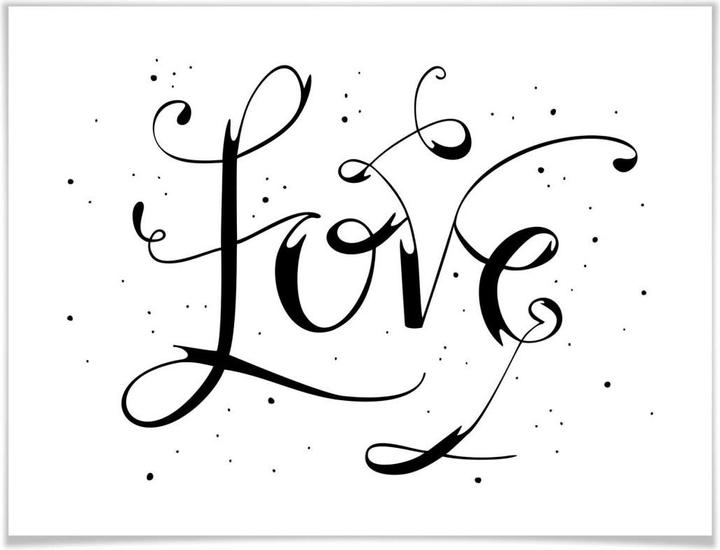 Actual product image Trenddeko Handlettering Love - white (50 x 40 cm)