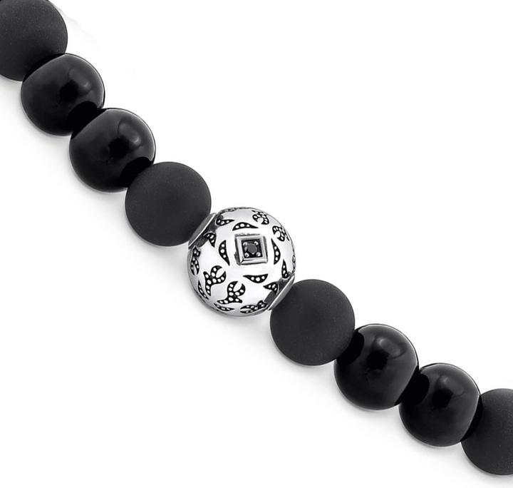 Produktbild Thomas Sabo Beads-Armband aus Obsidian Silber geschwärzt (17 cm, Geschwärzt, 925 Sterlingsilber)
