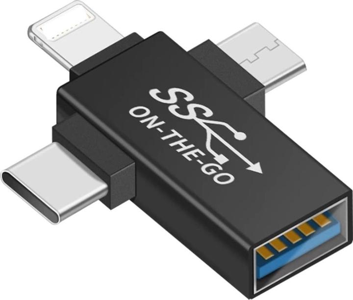 Produktbild PowerGuard 3-in-1 USB-C MicroUSB Lightning OTG Adapter (USB 3.0)