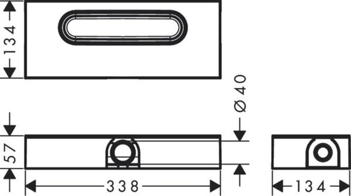 Actual product image hansgrohe Basic body uBox universal for shower channels Drain body, flat (343 mm)