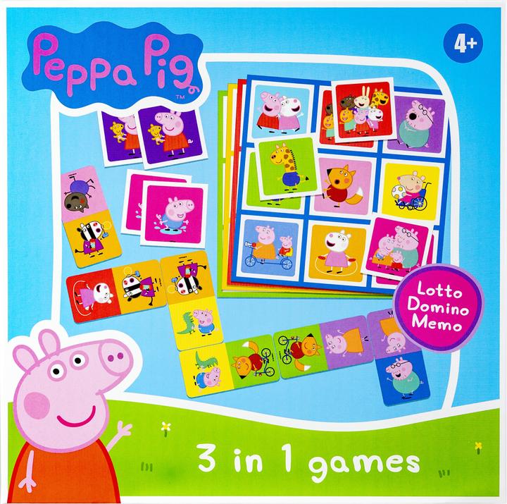 Actual product image Selecta Spielzeug Peppa Pig 3n1 Memo Lotto Domino (German, French, Norwegian, Polish, Finnish, Swedish, English)