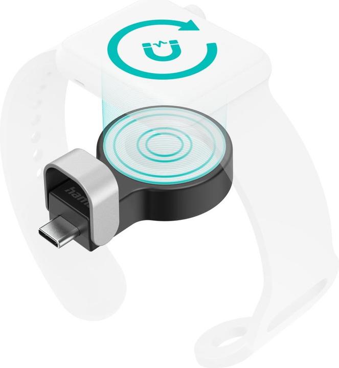 Actual product image Hama Apple Watch charger f. wireless charging, USB-C charging station magnetic, SW (5 W)