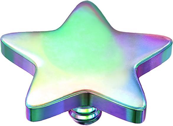 Star Piercing Dermal Anchor Stern farbig mit Titanium Beschichtung (Chirurgenstahl 316L, ohne Messing)