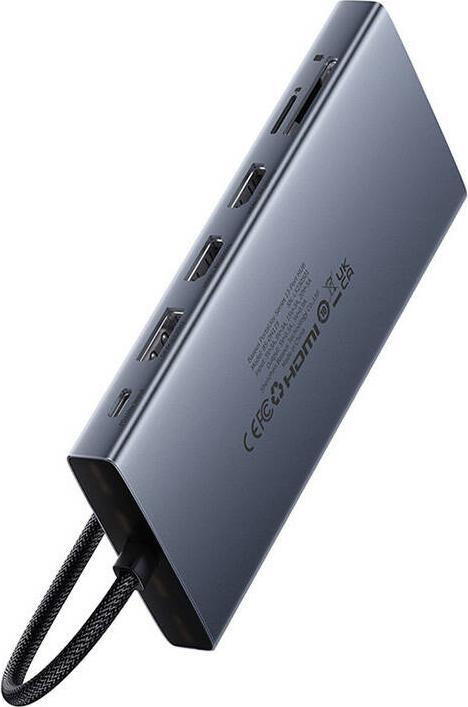 Produktbild Baseus HUB PortalJoy Series 13in1 USB-C - 2x HDMI / DP / VGA / USB-A 3.1 / USB-C 3.1 / USB-A 2.0 / P (USB-C, 13 Ports)