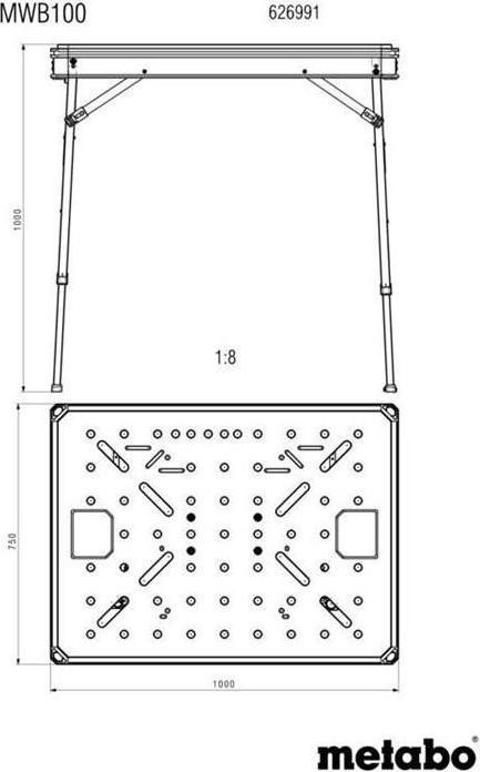 Image du produit Metabo Table multifonctions MWB 100 (100 cm, 75 cm)