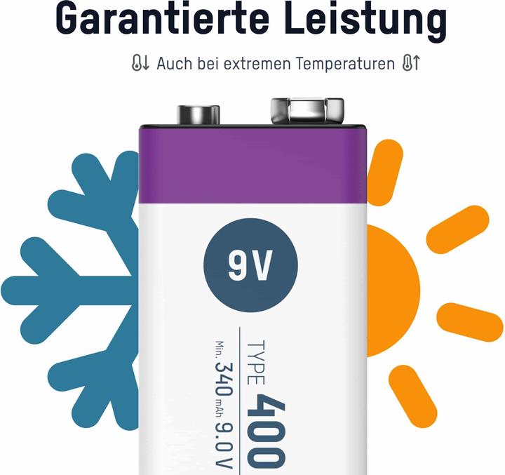 Image du produit Ansmann Premium Rechargeable (1 pcs, 9V Block, 400 mAh)