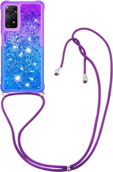 Produktbild Cover-Discount Xiaomi Redmi Note 11 Pro / 12 Pro - Hülle mit Umhängeband Glitzer blau (Xiaomi Redmi Note 12 Pro)