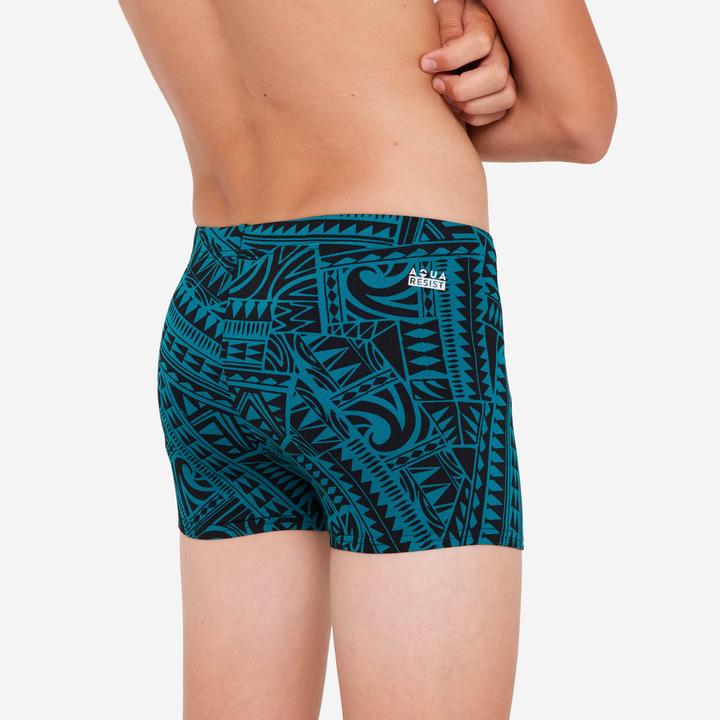 Image du produit Nabaiji Maillot boxer de bain natation Garçon - 500 Fitib fatu vert (134)