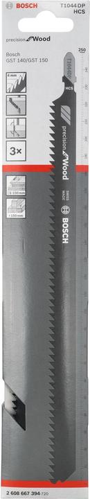 Image du produit Bosch Professional Zubehör Lame de scie sauteuse PRO Wood precise T1044DP, 250 mm, 3 pcs.