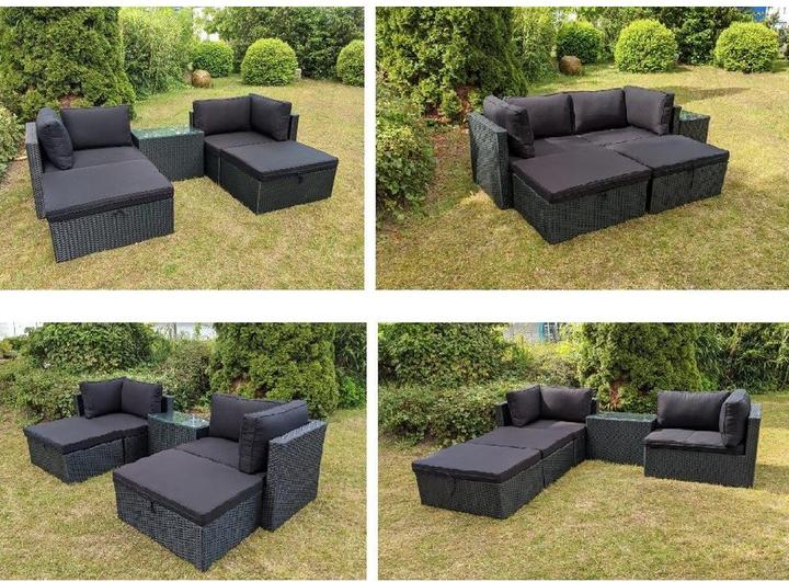 Produktbild GreenGarden 25896 Premium Rattan modulare Sitzecke „Miami" für 2-4 Personen