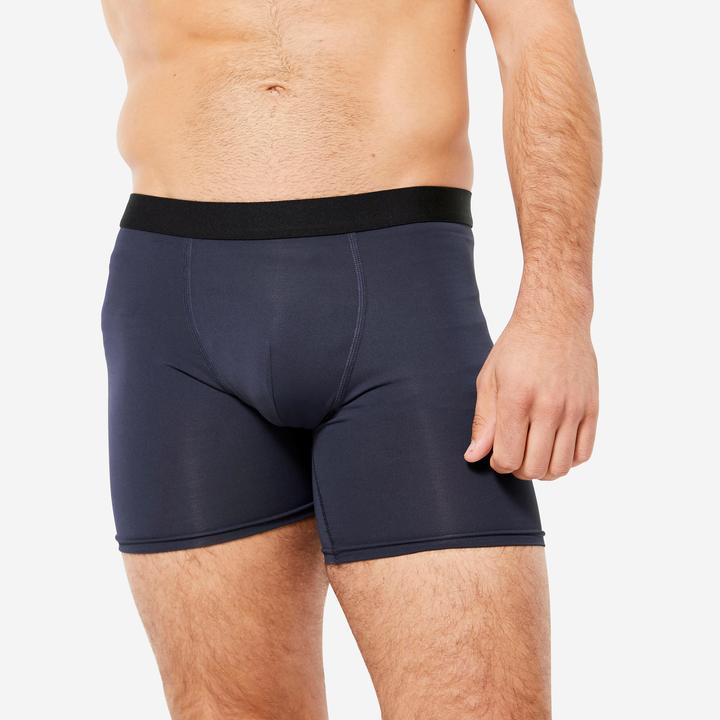 Produktbild Decathlon Funktionsunterhose Boxershorts Herren atmungsaktiv 3er Pack - navy/blau/khaki (M, 3er Pack)