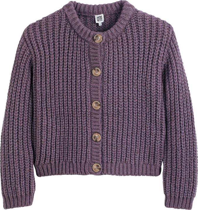 Produktbild La Redoute Collections Grobstrickjacke mit rundem Ausschnitt und Knopfleiste (128)