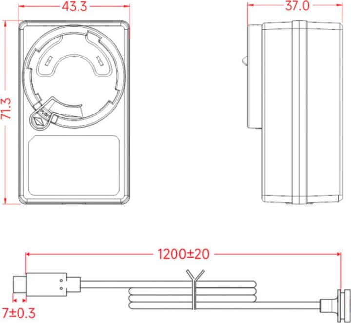 Image du produit WaveShare 27W USB-C PD Netzteil Schwarz für Raspberry Pi